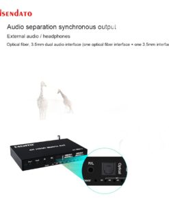 Splitter HDMI matrice 4x2, 4 sources et 2 écrans, vue de trois quarts