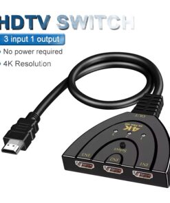 Splitter HDMI, switch HDMI 3 en 1 avec câble intégré, 4K et Full HD, vue principale