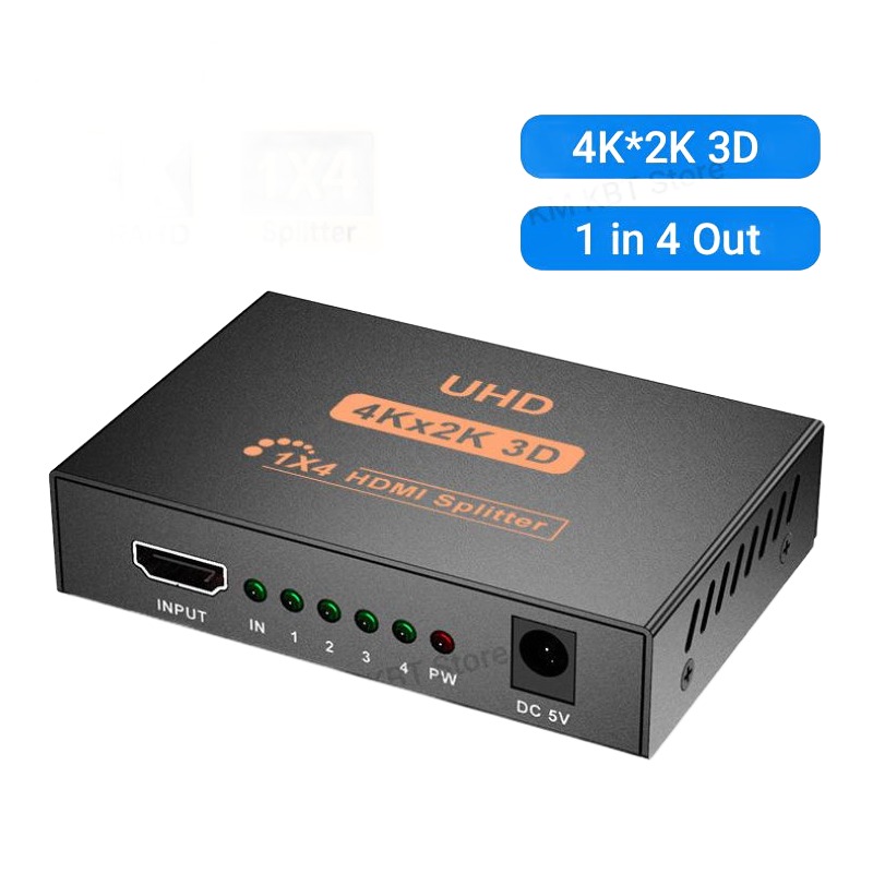 Splitter HDMI une entrée quatre sorties, boîtier alimenté Splitter HDMI une entrée quatre sorties, boîtier alimenté, detail