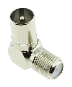 Adaptateur coaxial coudé à 90 degrés, fiche F vers prise TV IEC, detail