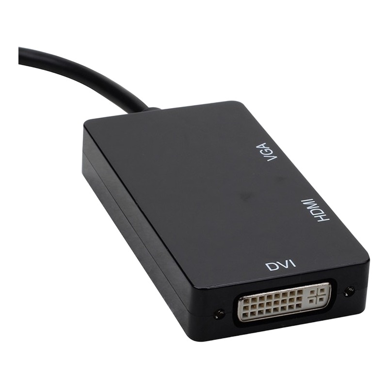 Adaptateur DisplayPort HDMI DVI VGA 3 en 1, fiche DP ou Mini DP Adaptateur DisplayPort HDMI DVI VGA 3 en 1, fiche DP ou Mini DP, vue principale