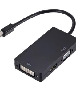 Adaptateur DisplayPort HDMI DVI VGA 3 en 1, fiche DP ou Mini DP, vue de face