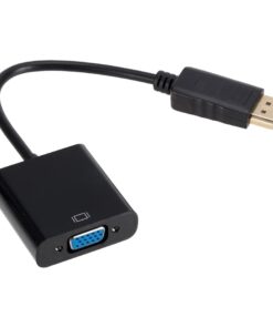 Adaptateur DisplayPort VGA 1080p, fiche DP mâle vers VGA femelle, vue de trois quarts