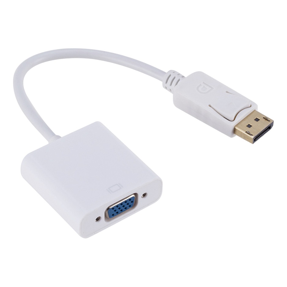 Adaptateur DisplayPort VGA 1080p, fiche DP mâle vers VGA femelle Adaptateur DisplayPort VGA 1080p, fiche DP mâle vers VGA femelle, detail
