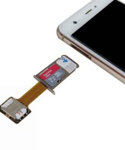 Adaptateur double SIM et carte microSD pour tiroir hybride, nappe souple, vue principale