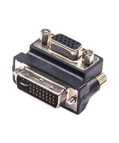 Adaptateur DVI vers VGA coudé à 90 degrés, fiche DVI-I 24+5 et prise, vue principale