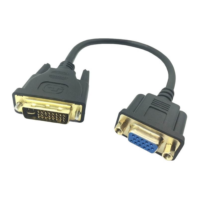 Adaptateur DVI vers VGA en câble court de 30 cm, fiche DVI-I 24+5 Adaptateur DVI vers VGA en câble court de 30 cm, fiche DVI-I 24+5, vue principale