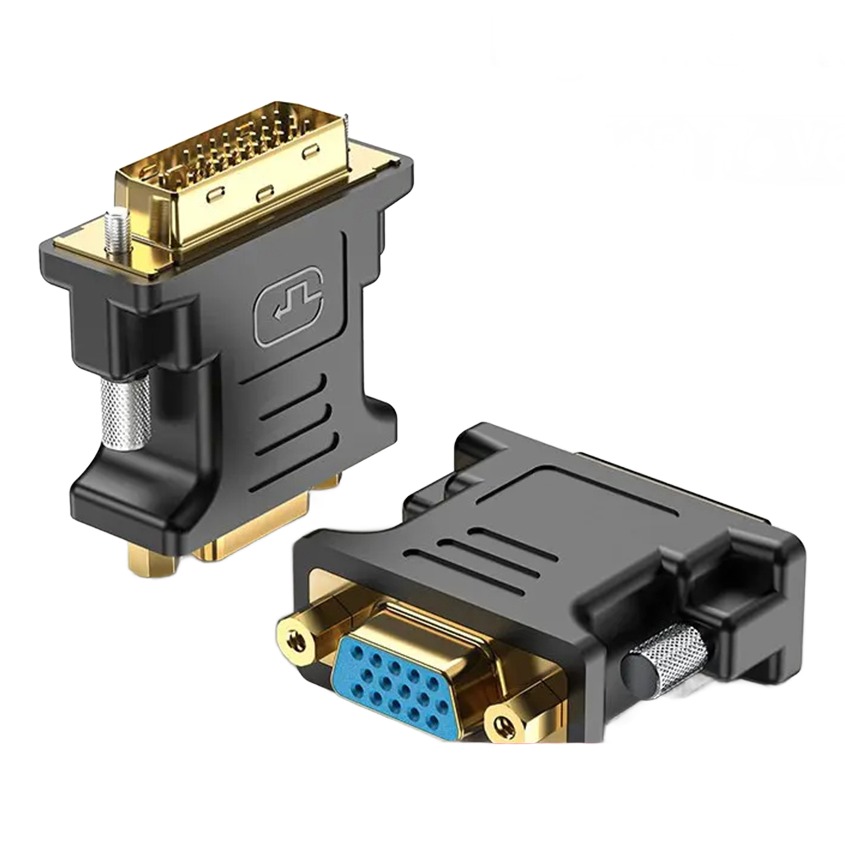 Adaptateur DVI VGA, DVI-I 24+5 mâle vers VGA femelle, noir ou blanc Adaptateur DVI VGA, DVI-I 24+5 mâle vers VGA femelle, noir ou blanc, vue principale
