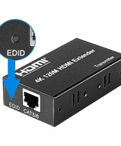 Adaptateur Ethernet HDMI 4K en émetteur et récepteur, jusqu'à 120 m, vue de trois quarts