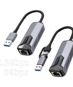 Adaptateur Ethernet MacBook Air 5 Gbit/s, fiche USB A et embout USB-C, vue principale
