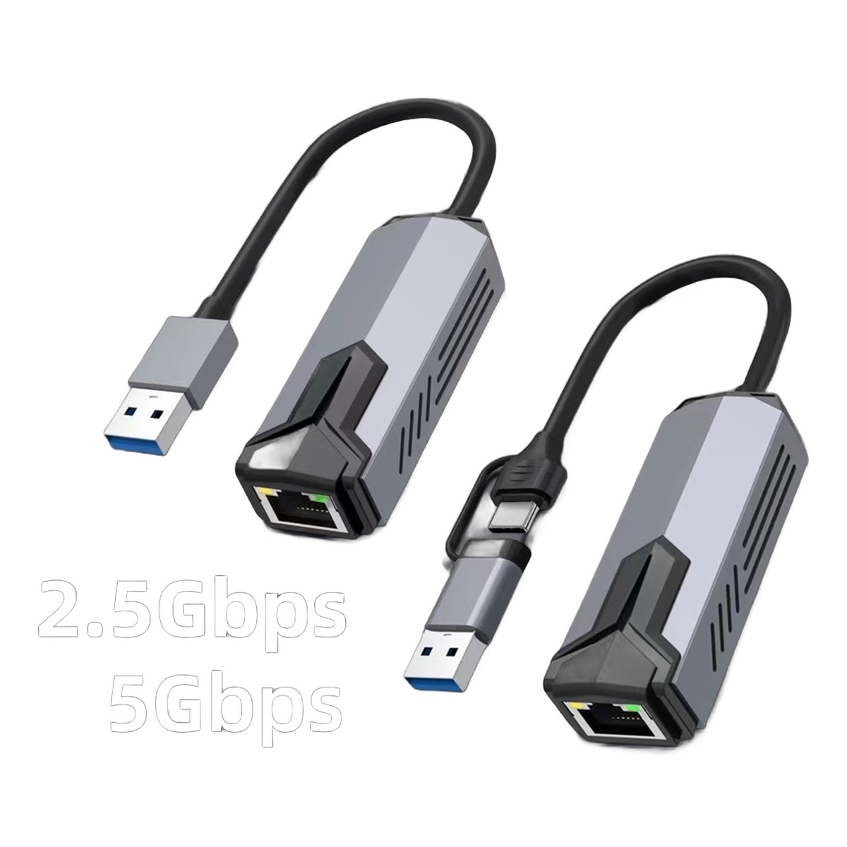 Adaptateur Ethernet MacBook Air 5 Gbit/s, fiche USB A et embout USB-C Adaptateur Ethernet MacBook Air 5 Gbit/s, fiche USB A et embout USB-C, vue principale