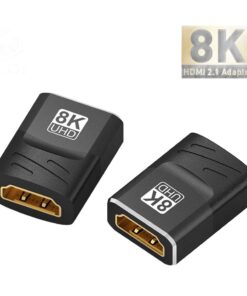 Adaptateur HDMI femelle femelle 8K, raccord pour deux câbles HDMI, vue de trois quarts