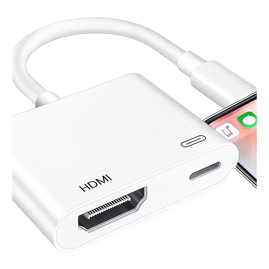 Adaptateur HDMI iPhone à port Lightning, 1080p avec charge Adaptateur HDMI iPhone à port Lightning, 1080p avec charge, vue principale