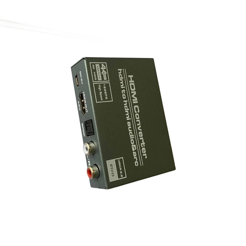 Adaptateur HDMI optique 4K 60 Hz avec ARC, sorties TOSLINK, RCA et jack Adaptateur HDMI optique 4K 60 Hz avec ARC, sorties TOSLINK, RCA et jack, vue de face