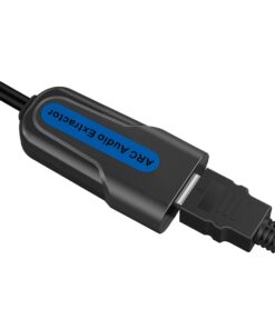 Adaptateur HDMI optique ARC pour barre de son et téléviseur, vue de trois quarts