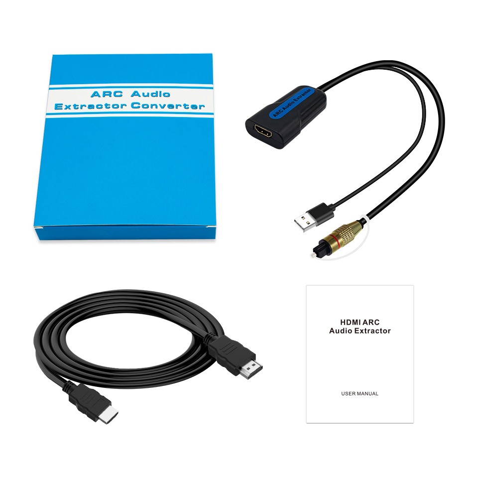Adaptateur HDMI optique ARC pour barre de son et téléviseur Adaptateur HDMI optique ARC pour barre de son et téléviseur, vue arriere