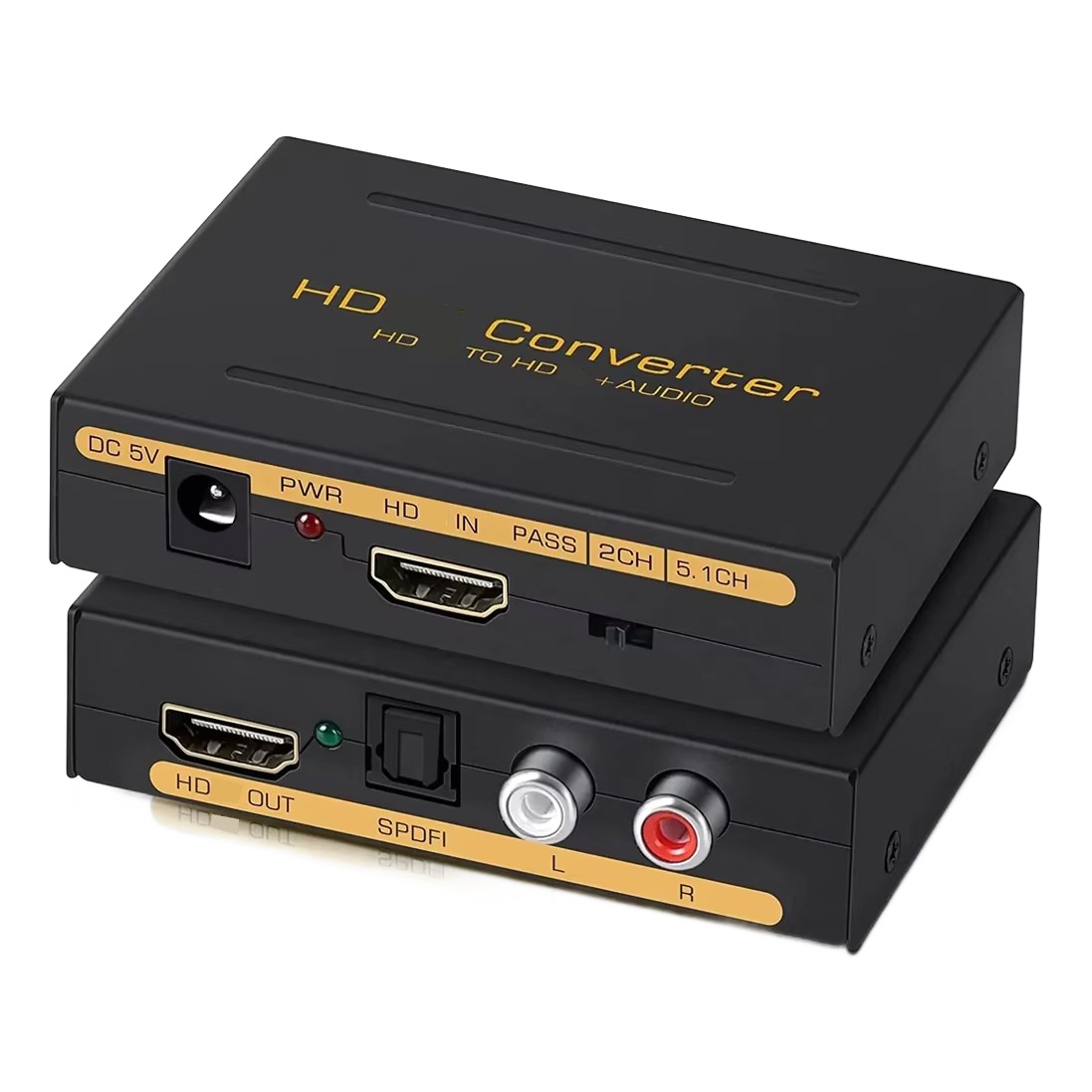 Adaptateur HDMI optique, sortie jack ou RCA et sélecteur 5.1 Adaptateur HDMI optique, sortie jack ou RCA et sélecteur 5.1, vue principale
