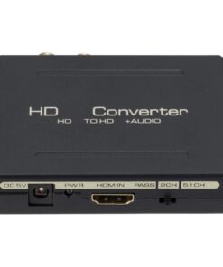 Adaptateur HDMI optique, sortie jack ou RCA et sélecteur 5.1, vue de trois quarts