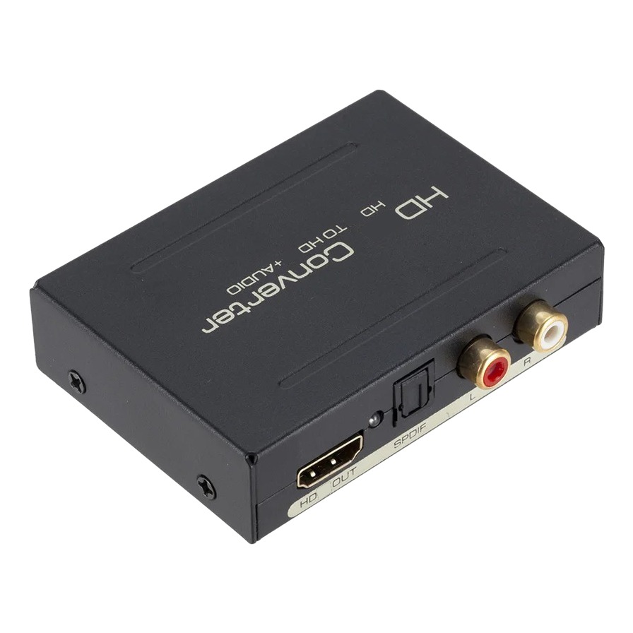 Adaptateur HDMI optique, sortie jack ou RCA et sélecteur 5.1 Adaptateur HDMI optique, sortie jack ou RCA et sélecteur 5.1, vue de face