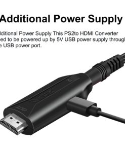 Adaptateur HDMI PS2 en câble, alimenté par USB, 720p ou 1080p, vue de face
