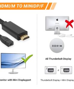 Adaptateur HDMI vers Mini DisplayPort 4K 60 Hz avec alimentation USB, detail