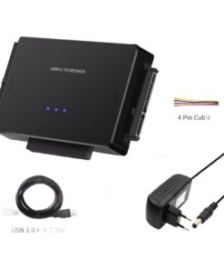 Adaptateur IDE USB 3.0 en boîtier, avec interrupteur et bloc secteur, vue principale