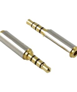 Adaptateur jack 2,5 vers 3,5 mm stéréo doré, ou sens inverse, vue principale