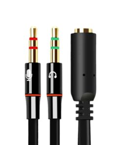 Adaptateur jack casque micro, une prise 3,5 mm vers deux fiches séparées, vue principale