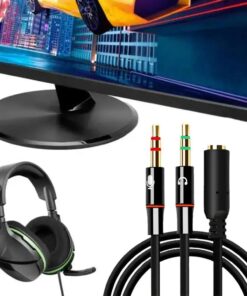Adaptateur jack casque micro, une prise 3,5 mm vers deux fiches séparées, detail
