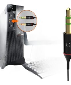 Adaptateur jack casque micro, une prise 3,5 mm vers deux fiches séparées, vue de profil