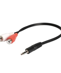 Adaptateur jack RCA, câble jack 3,5 mm mâle vers deux RCA femelles, vue de face