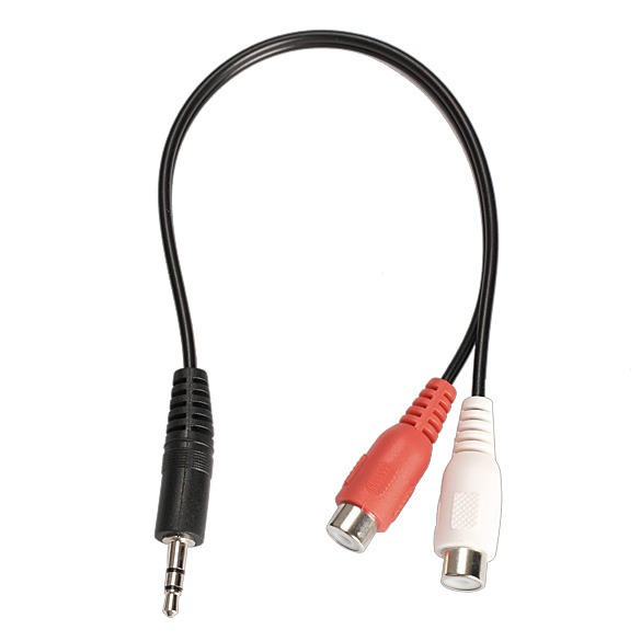 Adaptateur jack RCA, câble jack 3,5 mm mâle vers deux RCA femelles Adaptateur jack RCA, câble jack 3,5 mm mâle vers deux RCA femelles, detail