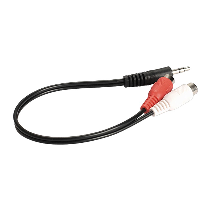 Adaptateur jack RCA, câble jack 3,5 mm mâle vers deux RCA femelles Adaptateur jack RCA, câble jack 3,5 mm mâle vers deux RCA femelles, vue arriere