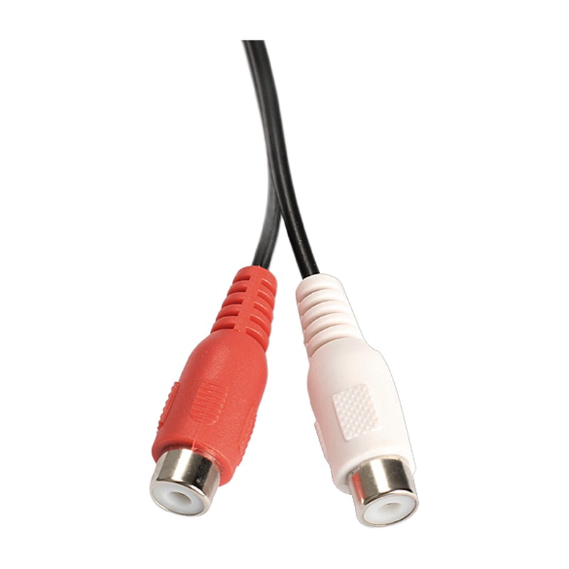 Adaptateur jack RCA, câble jack 3,5 mm mâle vers deux RCA femelles Adaptateur jack RCA, câble jack 3,5 mm mâle vers deux RCA femelles, vue de profil