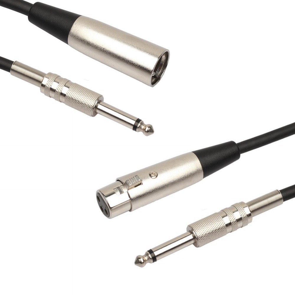 Adaptateur jack XLR de 30 cm, jack 6,35 mm vers XLR femelle ou mâle Adaptateur jack XLR de 30 cm, jack 6,35 mm vers XLR femelle ou mâle, vue principale