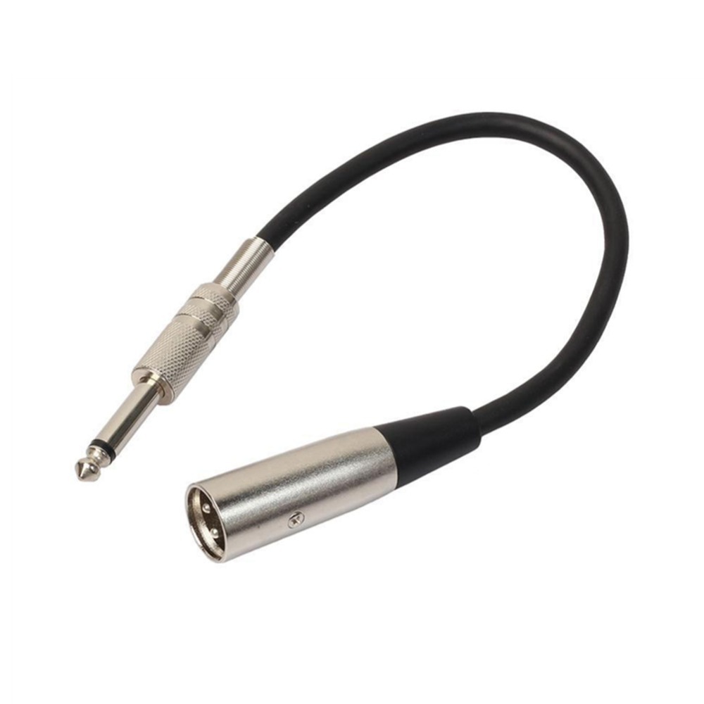 Adaptateur jack XLR de 30 cm, jack 6,35 mm vers XLR femelle ou mâle Adaptateur jack XLR de 30 cm, jack 6,35 mm vers XLR femelle ou mâle, vue de face