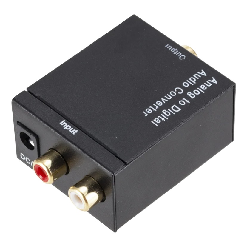 Adaptateur optique RCA, du son analogique vers le numérique Adaptateur optique RCA, du son analogique vers le numérique, vue de trois quarts