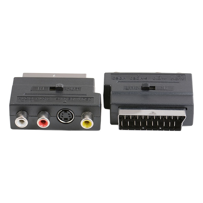 Adaptateur péritel RCA et S-Vidéo avec sélecteur entrée ou sortie Adaptateur péritel RCA et S-Vidéo avec sélecteur entrée ou sortie, vue principale