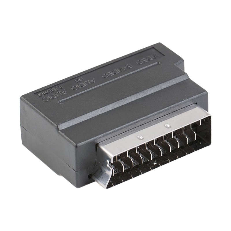 Adaptateur péritel RCA et S-Vidéo avec sélecteur entrée ou sortie Adaptateur péritel RCA et S-Vidéo avec sélecteur entrée ou sortie, vue de face