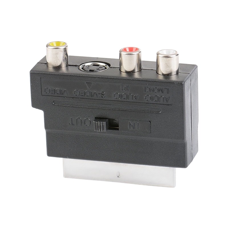 Adaptateur péritel RCA et S-Vidéo avec sélecteur entrée ou sortie Adaptateur péritel RCA et S-Vidéo avec sélecteur entrée ou sortie, detail
