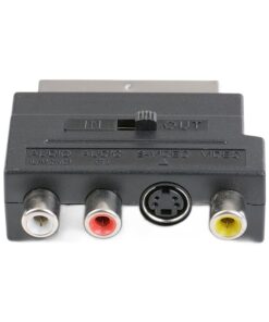 Adaptateur péritel RCA et S-Vidéo avec sélecteur entrée ou sortie, vue arriere
