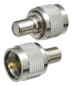 Adaptateur PL259 mâle vers prise F femelle, raccord coaxial droit, vue principale