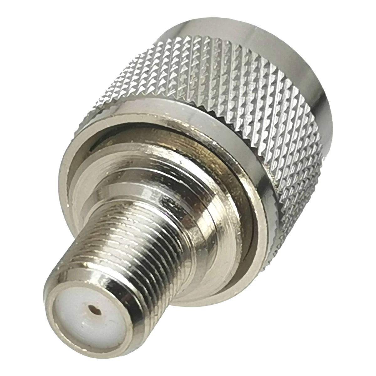 Adaptateur PL259 mâle vers prise F femelle, raccord coaxial droit Adaptateur PL259 mâle vers prise F femelle, raccord coaxial droit, detail