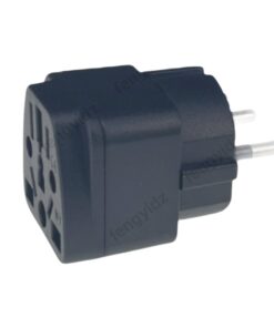 Adaptateur prise Israël à entrée universelle, noir ou blanc, vue de profil