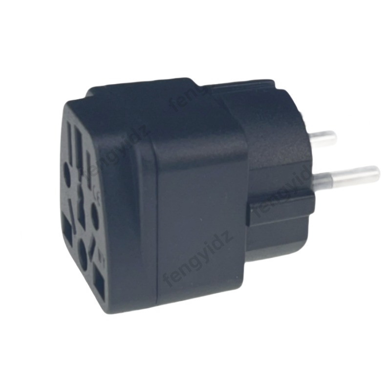 Adaptateur prise Israël à entrée universelle, noir ou blanc Adaptateur prise Israël à entrée universelle, noir ou blanc, vue de profil