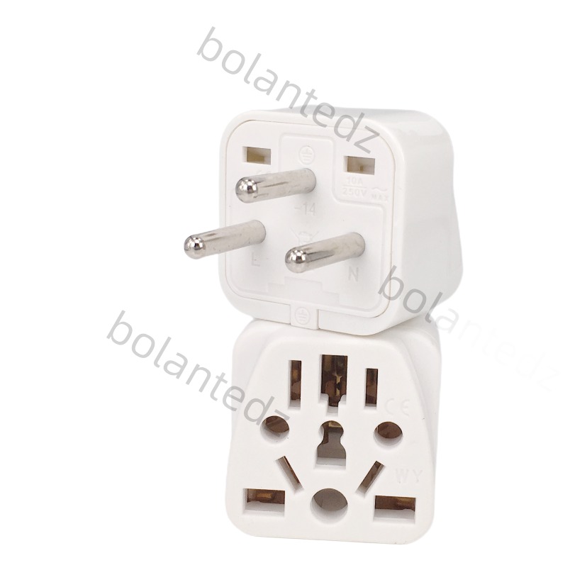 Adaptateur prise Israël compatible fiche anglaise, européenne Adaptateur prise Israël compatible fiche anglaise, européenne, vue de face