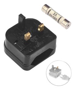 Adaptateur prise Malte type G avec fusible, entrée deux broches, vue arriere