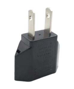 Adaptateur prise Mexique type A, fiche plate pour appareil européen, vue de trois quarts