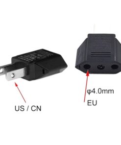 Adaptateur prise Mexique type A, fiche plate pour appareil européen, vue arriere