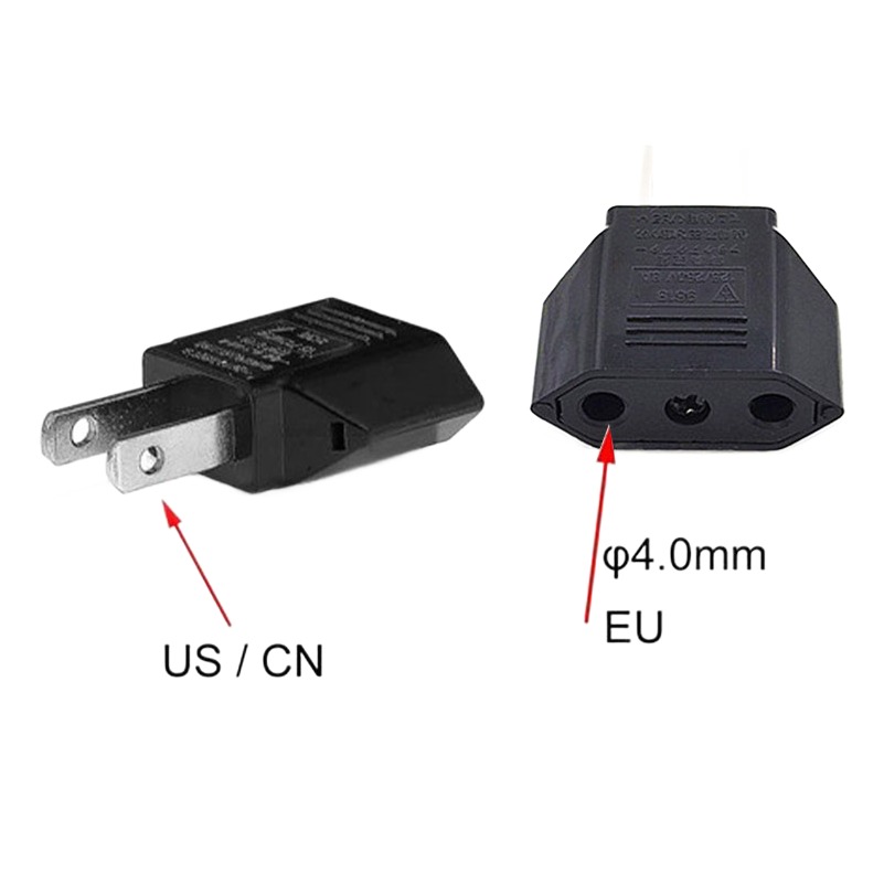 Adaptateur prise Mexique type A, fiche plate pour appareil européen Adaptateur prise Mexique type A, fiche plate pour appareil européen, vue arriere